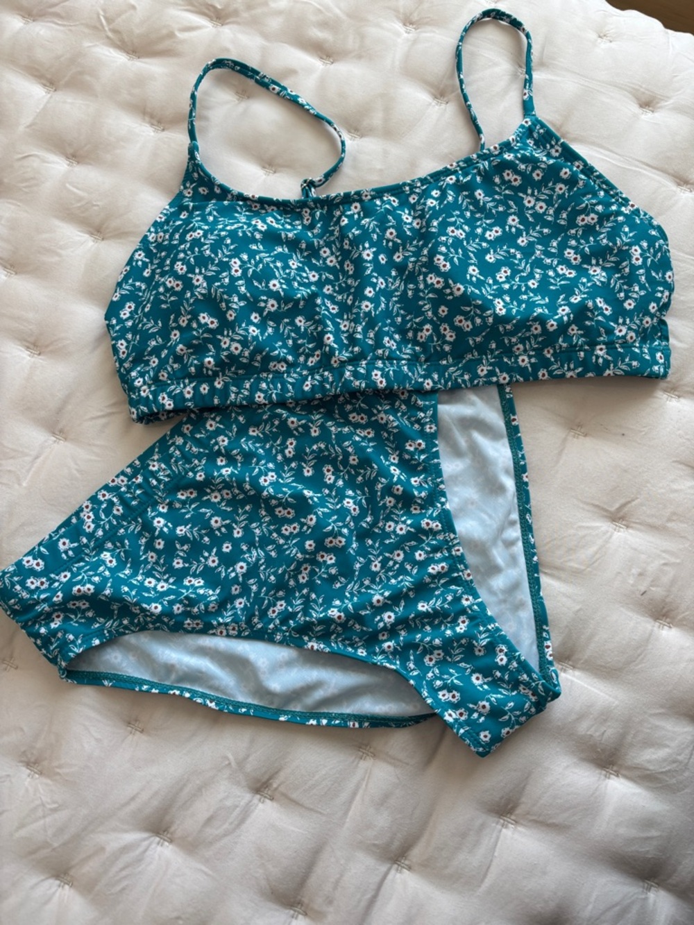 Teal Floral Two-Piece Bikini Set